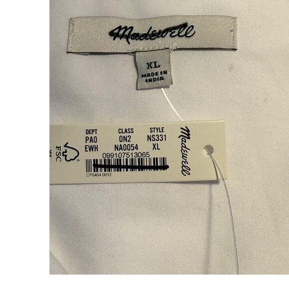 NEW Madewell Women’s’s XL Eyelet White Relaxed Button-Up‎ Shirt NWT - Picture 5 of 9